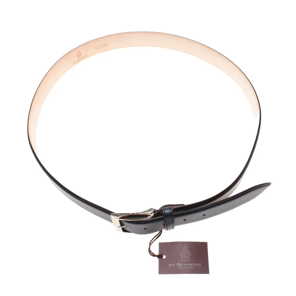 Di Bianco NWT Cut to Size Dress Belt In Solid Navy Blue Leather One Size